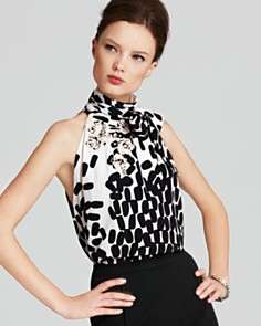 DIANE von FURSTENBERG Top   Anastasia Applique Print Halter