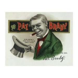 Pat Brady Brand Cigar Box Label Premium Poster Print, 16x12
