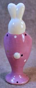 ADORABLE STUDIO 33 TALL STANDING EASTER BUNNY RABBIT CERAMIC EGG CUP 