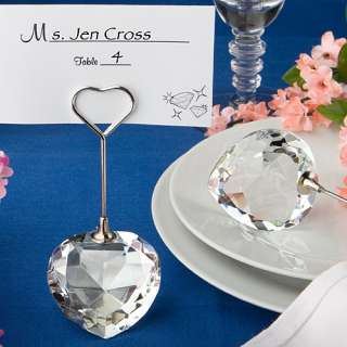   Crystal Collection Heart Design Place Card Holder Wedding Favors