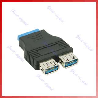Ports USB 3.0 Female To Motherboard 20pin Adapter Blk  