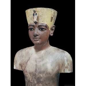 Dummy Head of the Young King, Made from Stuccoed and Painted Wood 