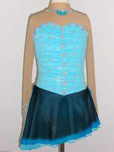 CUSTOM MADE TO FIT STUNNING COMPETITION ICE SKATING DRESS  