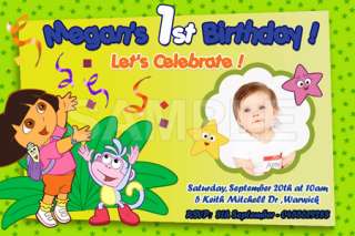   EXPLORER BIRTHDAY PARTY INVITATION 1ST CUSTOM FIRST DIEGO  15 DESIGNS