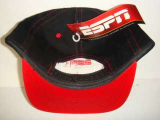 ESPN Football Red & Black Flat Bill Snapback Cap / Hat  