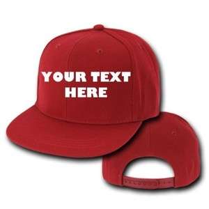 RED SNAP BACK FLAT BILL CUSTOM EMBROIDERED HAT CAP  