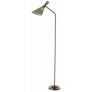 Vintage Brass/Green Contemporary Floor Lamp  