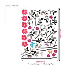 FLOWERING TREE Mural Art Removable Wall Sticker Decals  