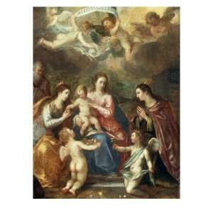  The Holy Family with St Catherine of Alexandria, two 