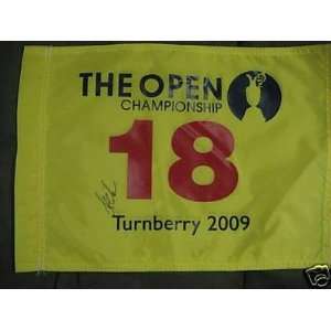 Stewart Cink Signed 2009 British Open Flag Turnberry   Autographed Pin 