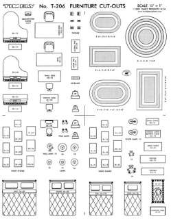 FURNITURE ARRANGING KIT 1/4 Scale  Interior Design  