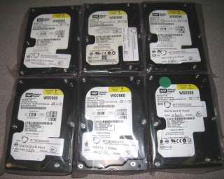 Lot of 6 Hard Drives. 200 GB IDE HDDs. Western Digital Caviar SE 