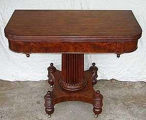 Early 19th Century Antique English Regency Burl Mahogany Game Table