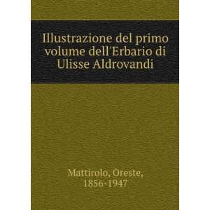   dellErbario di Ulisse Aldrovandi Oreste, 1856 1947 Mattirolo Books