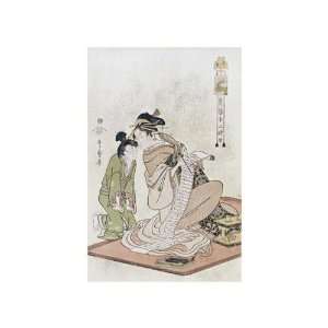 Hour Of The Dog by Kitagawa Utamaro. size 10.5 inches width by 14 