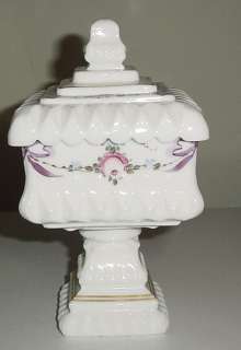 Westmoreland Milk Glass Roses & Bows Covered Candy Box  