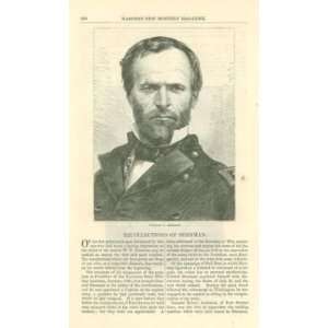  1865 General William T Sherman Civil War 