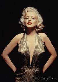 Marilyn Monroe Gold Dress Vintage Poster  