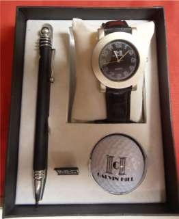 Calvin Hill Silver Watch Pen and Golf Ball GIft Set  