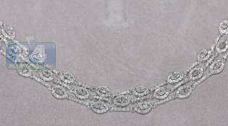 14K White Gold 10.67 ct Icy White Diamond Womens Chain Necklace 18 