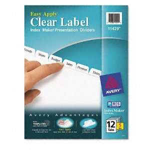  Avery  Index Maker Clear Label Punched Dividers, 12 Tab 
