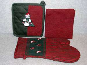 Christmas Red/Green 3 –Pc. Kitchen Towel Set ~ New  