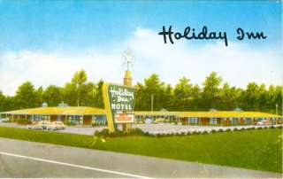 Holiday Inn, Jackson, Mississippi 1950s chrome postcard ~ Published 