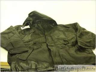 New Mens Leather Like Coat Jacket w/ Hood