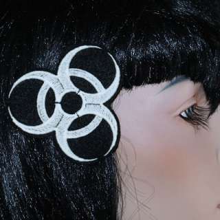 Cyber Biohazard Neon Embroidered Hair Snap Clip Custom  