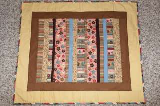 Handmade Daisy Patchwork Baby Quilt in Pinks and Yellows  