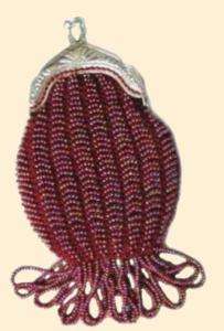 HANNAH beaded knitting purse kit, bead knit bag beads  