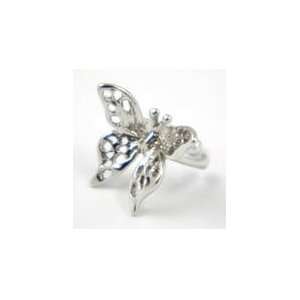   Silver Butterfly Ear Cuff Right Earring 3 Dimensional Jewelry