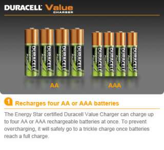 recharges four aa or aaa batteries the energy star certified duracell 