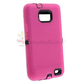 Black Hard Pink Soft Case+Privacy Film+Charger+USB For Samsung Galaxy 