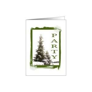  Snow Covered Evergreen Trees Party Invitaion Card Health 