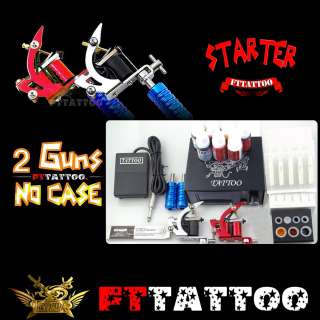 Starter Tattoo Kit 2 Machine Power Grip Tip Needle Ink  