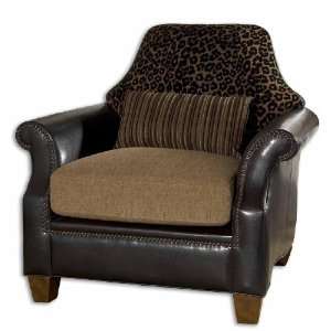  Faux Leather Arm Chair with Animal Print Design Furniture 
