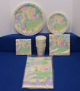 NEW NURSERY TOYS BABY SHOWER PARTY SET/SUPPLIES TABLECOVER PLATES 