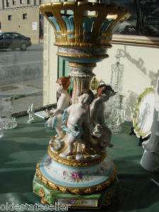 Large Italian Porcelain Cherub Compote, Limited Edition  