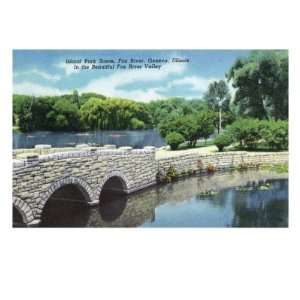 Geneva, Illinois, View of Island Park on the Fox River Premium Poster 