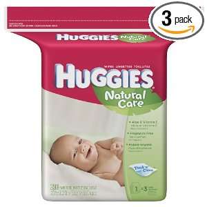  Huggies Natural Care Baby Wipes, Fragrance Free, Refill 