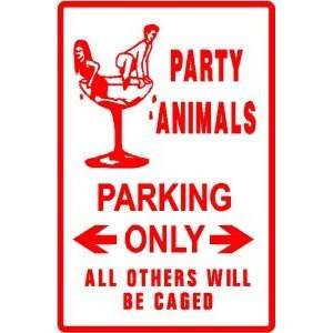    PARTY ANIMALS PARKING fun game play CUTE sign