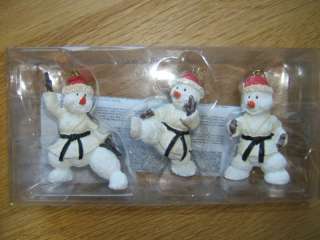 Martial Arts Snowmen Christmas Ornaments Karate  