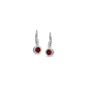   Sapphire Drop Earrings in Sterling Silver 6.0mm garnet rings Jewelry