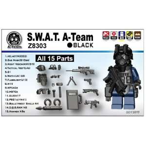  SWAT Team Gear Pack in Black (15 Pieces)   LEGO Compatible 