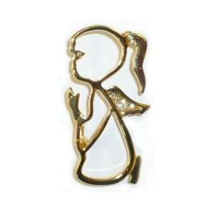  Goldplated Cutout Praying Angel Pin Jewelry
