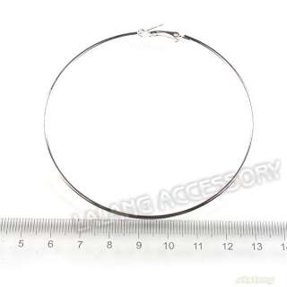 10pcs New Wholesale Silver Plated Hoop Earrings Earwires Findings 80mm 