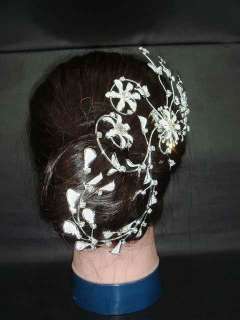 Bridal Rhinestone Flower Cryatal Hair tiara Comb RB384  