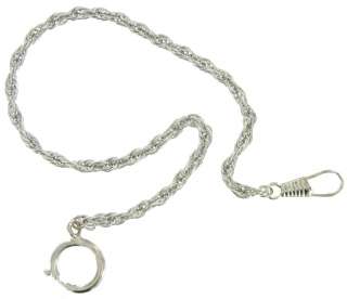 Silver Tone French Rope Pocket Watch Fob Chain 13  