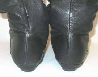 Vtg Black Leather Pirate Slouch Boots ~ Brazil ~ 6 M  
